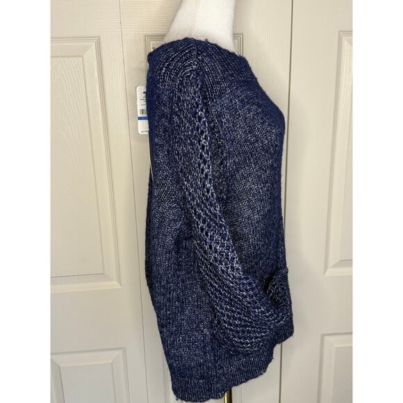 Tommy Bahama Sz XL Blue Pullover Boat Neck Shimmer Balloon Sleeve Sweater NWT - Picture 3 of 9
